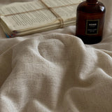 88% Cotton and 12% Linen Jacquard Vintage Hollow Lace Edge Summer Quilt Air Condition Thin Comforter Lightweight Blanket 1/4Pcs