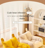 Solid Color Sofa Chair Cartoon Seat Children Sofa Lazy Cat Bean Bag Environ Mentally Friendly Portable Sofa Bedroom Furniture