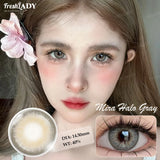 1 Pair Mira Halo Series Colored Contact Lenses Natural Brown Pupils Eyes Contact lenses Gray Soft Contacts 14.50mm