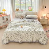 2025 new knitted printed aerobic knitted double yarn soybean summer quilt core summer washable quilt
