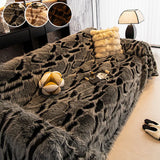 1PC-Irregular pattern plush sofa towel, scratch resistant and dust-proof, machine washable, easy to keep the sofa clean