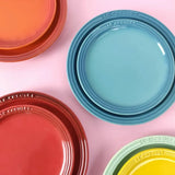 French Rainbow Underglaze Color Plate Vegetable 9-inch Ceramic 7-inch Vegetable PlateRainbow Color Western Food Trays