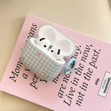 blue check star smooth soft protection cover case for airpods 4 silicone earphone fundas with keychain for airpods pro pro 2 3 1