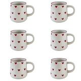 2/4/6Pcs Love Ceramic Mug, Cute Little Love Ceramic Mug Coffee Cup Drinking Cup for Home Drinking, Afternoon Tea Drinking, Office Drinking, Coffee Shop Latte Art, Souvenir, Valentine's Day Holiday Gift, Birthday Gift