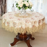 New Lace Tablecloth Pastoral round tablecloth Dining table cloths Home Embroidery table cover rose gold decoration house towel