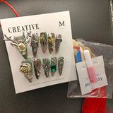 Handmade Nail Shot of Spicy Girl Heavy Industry Metal Lost Paradise Subculture Super Cool Spicy Girl Dark Personality  Nails