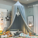 No-Drill round Top Bed Canopy Children's Windproof Baby Bed Light Blocking Mosquito Net Ceiling Mounted Bed Tent Bed Curtain