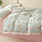 New class A double-layer yarn thickened three/four-piece set skin-friendly and breathable single double washed cotton
