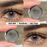 1 Pair Big Eyes Black Lenses Natural Gray Lenses Color Contact Lenses Eyes with Green Beautiful Pupils Lenses Yearly