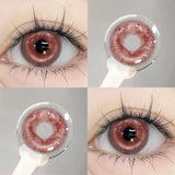 Korea Colorful Contact Lenses with Diopters Pink Beautiful Pupils Soft Lenses Makeup Anime Contacts 0 to -8.00 Degree