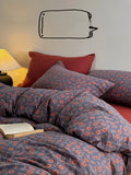 Retro Floral Cotton Duvet Cover Double Layer Plain Weave Pure Cotton Home Bedding All Seasons  Color Fabric Quali