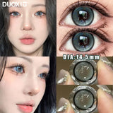 1Pair Soft Contact Lenses Pink Lenses Purple Eye Diameter 14.5mm sclera pupils Grey Lens Myopia Degree Beautiful Pupil