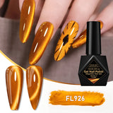 10ml Golden Gems Cat Magnetic Gel Nail Polish Gold Light Magnetic Semi Permanent Soak Off UV LED Gel Varnish Nail Supplies DIY