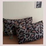 3/4Pcs Bedding Set Leopard Print Bed Sheet Duvet Cover Pillowcase Beddings Sets Full Double Four-Season Muslin Three-Piece Set