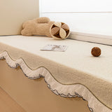 Irregular Lace Sofa Cushion All Season Universal Anti Slip Bay Window Cushions Living Room Sofa Cover Pillowcase
