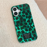 Retro Laser Cute Leopard Print Pattern Phone Case for iPhone 11 12 13 14 15 16 Pro Max XS XR X 7 8 Plus Shockproof Bumper Cover