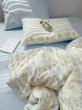 Fre Sle Pure Cotton Bedding Set 40 Tead Count 4-Piece Quilt Cover eet Fitted eet Pillowcase Set for Students