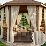 Outdoor Boho Lace Tassel Sheer Curtains Multi Panels Light Filter Drapes For Gazebo Garden Terrace Warm Housewarming Gift