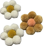 Ins Boho Handmade Macrame Daisy Flower Pompom Pink Wall Decor Nordic Yarn Sticker for Kids Room Nursery Ornament Photo Props