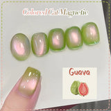 10ml Imperial Green Cat Magnetic Gel Nail Polish Spring Summer Sparkling Glass Bead Soak Off Christmas Decoration