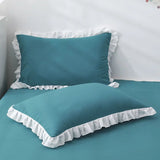 Hot Sale 1 Pair of Pillowcases with Ruffles White Shabby Country Girl Cover Protector with Border Decorative 48x74cm