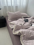Pink Polka Dot Lace Waed Cotton Bedding Set Tee Piece Pure Cotton Student Duvet Cover Cotton Quilt Cover All Cotton eet
