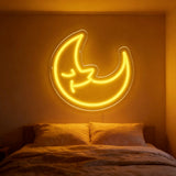 Moon Star Shaped USB LED Neon Sign Acrylic Wall Hanging Decor Lamp Bedroom Bar Home Indoor Night Ornament Light