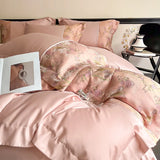 Luxury Chinese Style Jacquard Patchwork Embroidery Bedding Set 100% Cotton Duvet Cover Set Flat/Fitted Bed Sheet Pillowcases