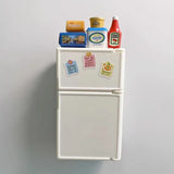 3D Cute Mini Refrigerator Model Sticker Decoration Refrigerator Sticker Home Collection Gift With Food Parts Funny Message Stic