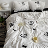 INS Bed Linen Embroideries Stripe bedding Duvet Cover Queen Bedding Set Comforter Cover Sets With Pillowcase Bed Sheets Set