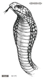 Rocooart Big Size Black Snake Temporary Tattoo Stickers For Women Men Body Waist Waterproof Fake Tatto 3D Cobra Snake Tattoos