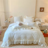 4Pcs Korean Princess Style  Pure Cotton 100% Bedding Set Quilt Cover 200x230 Sheet For Bed And Pillowcases  Sheet Four Seasons