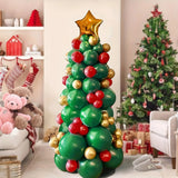 82pcs Christmas latex balloon set gold pentagram balloon accessories, green, red, and gold balloons suitable