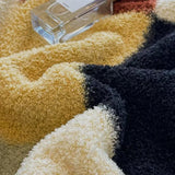 Microfiber Velvet Blanket Feather Yarn Striped Patchwork Nap Blanket Camping Warm Leisure Single Double Bed Blanket Sofa Throw