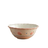 Household High Value Round Underglaze Colored Tableware with Ins Style Cute Dining Bowl