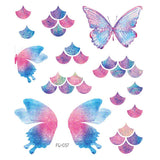 Shiny Butterfly Tattoo Stickers Temporary & Waterproof Removable Winged Animals Pattern Tattoos Insect Flase Tattoo for Party