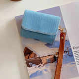 New Denim Cloth Pattern Earphone Bag For AirPods 1 2 3nd Gen For AirPods Pro 2 Case Luxury With Anti-lost Lanyard Protector