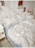 Lilys  Fre Floral Little Girl Cotton Bedding Set Tee Four Pieces Suite Snail Tower Pure Cotton Bed Linens for Kids