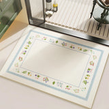 Fresh Floral Bath Mat Pastoral Garden Style Bathroom Rug Super Absorbent PVC Non-Slip Floor Mat Aesthetic Flower Shower Pad