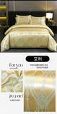 Luxury Satin Jacquard Duvet Cover Set Nordic Double Bed Quilt Cover Bedding Set Adlut Pillowcases Sheet Queen King Home Textiles