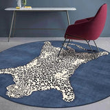 Green Round Living Room Carpet Large Area Leopard Pattern Bedroom Rug Simple Fashion Creative Decoration Coffee Table Mats Tapis