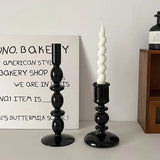 Black Candle Holder Home Decor Candlesticks Living Room Modern Decoration Glass Vase Bookshelf Decor Candle Stick Holder