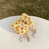 Flower Print Earphone Case For Apple AirPods 4 New Funda Silicone Cover For AirPods Pro 2 3 1 Matte Sunflower Soft Cases Coque