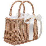 1Pcs Natural Rattan Woven Small Flower Basket Portable Decorative Storage Basket for Dried Flowers Home Wedding Decoration Gift