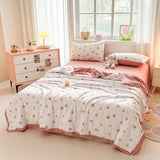 2025 new knitted printed aerobic knitted double yarn soybean summer quilt core summer washable quilt