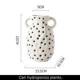 Art Black Spotted Ceramic Vase Flower Pots Decorative Arrangement Desk Decoration Ornaments Crafts Floral Vases