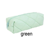 1 PC Candy Color Quilted Cute Pencil Case Waterproof Portable Stationery Storage Bag Student School Supplies Back to School Gift