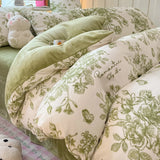 New high-weight, fresh and light milk fleece printed quilt cover Thickened warm Duvet cover