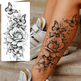 1 Sheet Beautiful Butterfly Flowers Temporary Tattoos For Women Girls Waterproof Fake Tattoos Floral Animals Temp Tatoo Stickers