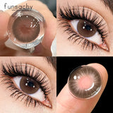 2pcs Colored Lenses For Eyes HAWAII Series Natural Beautiful Cosmetic Contact Lenses Yearly Use Myopia Beautiful Pupil